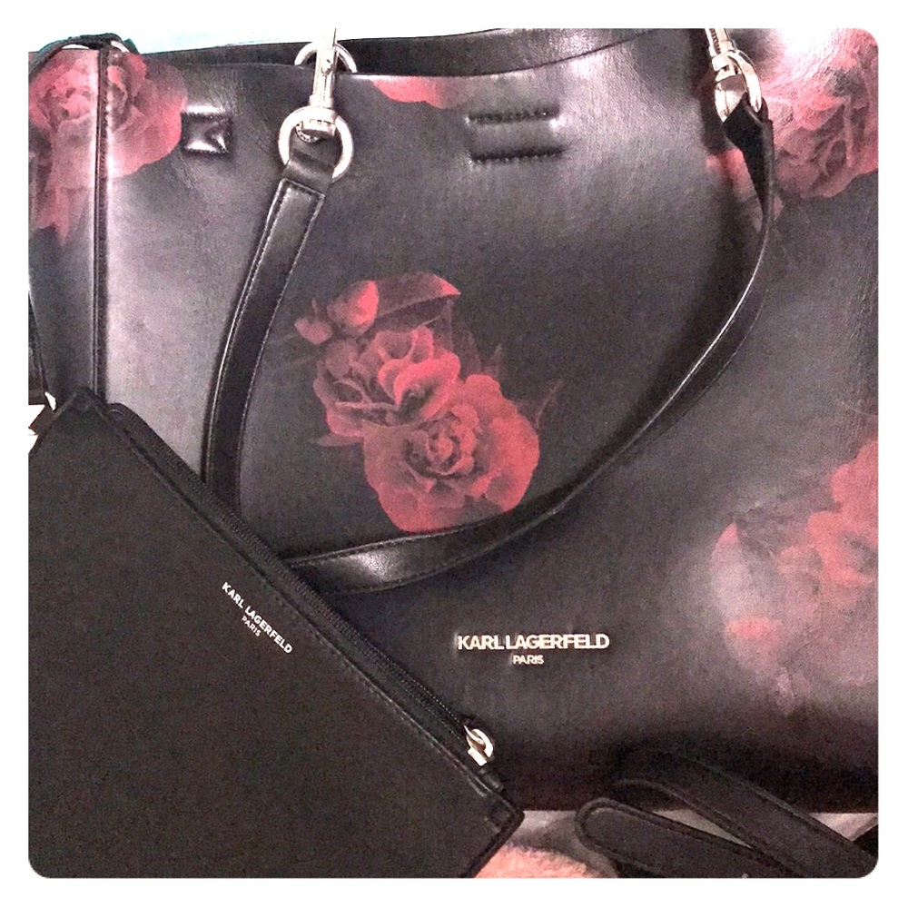 Karl Lagerfeld Paris purse, clutch, strap (new)